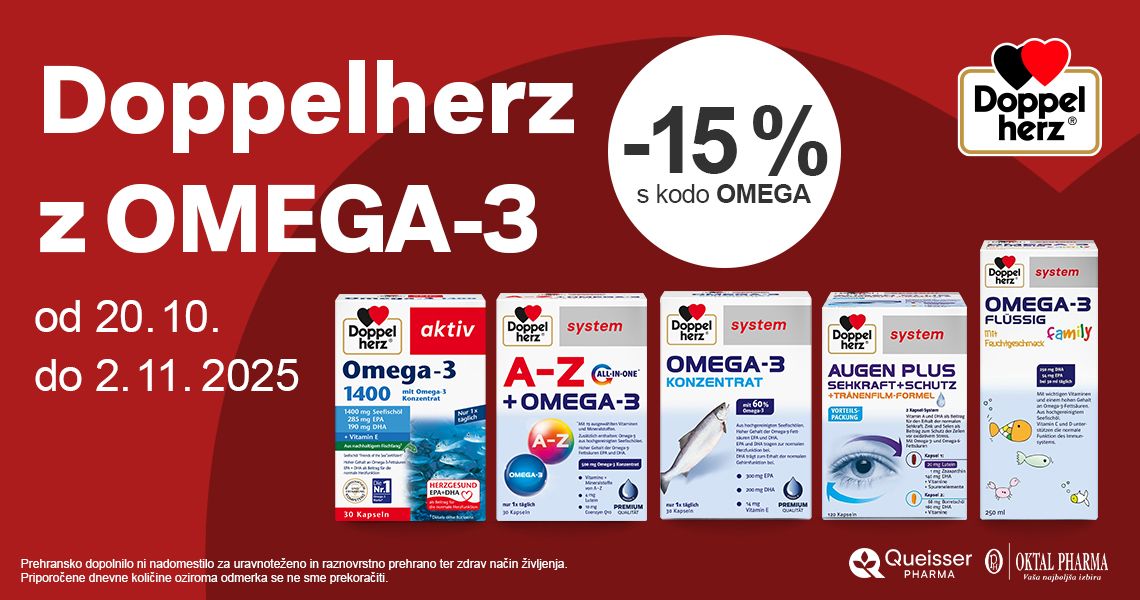 Doppelherz z omega-3 (-15%). Samo s kodo: OMEGA