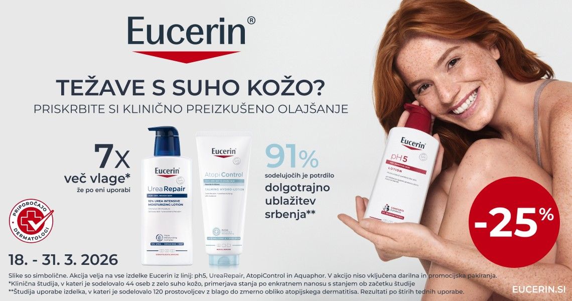 Eucerin izdelki za suho kožo (-25%)