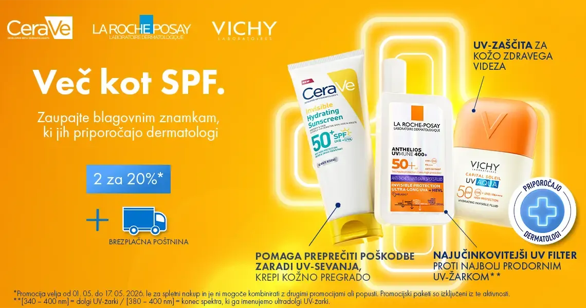 LRP Anthelios, Vichy Capital Soleil, CeraVe Sun (2x=-20% + brezplačna dostava)