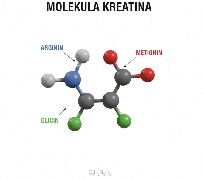 molekula kreatine sestavljenega iz aminokislin