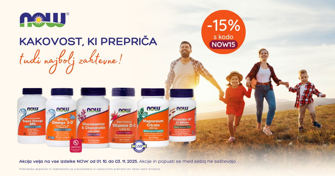 Vsi izdelki NOW (-15%). Koda za popust: NOW15