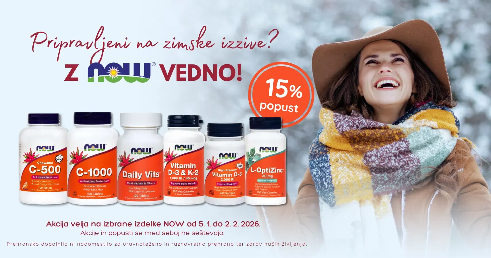 NOW izdelki za odpornost* (-15%)