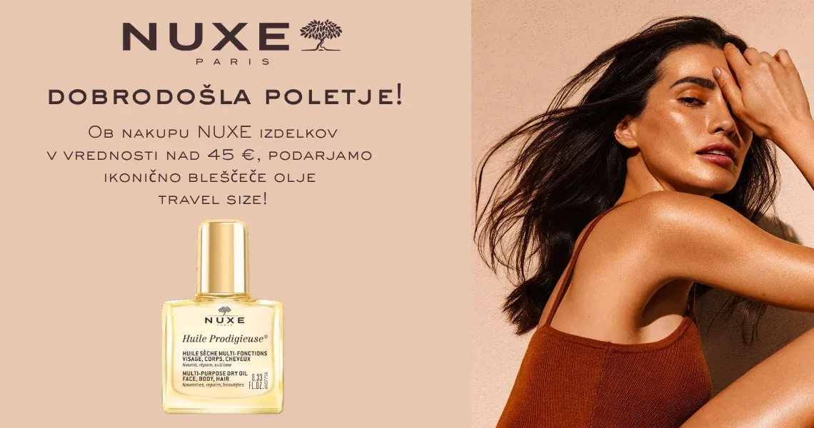 Nuxe nad 45 € = Darilo: Nuxe Huile Prodigieuse suho olje (9,75 ml)