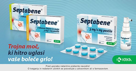 Septabene - Trojna moč, ki hitro uglasi vaše boleče grlo.