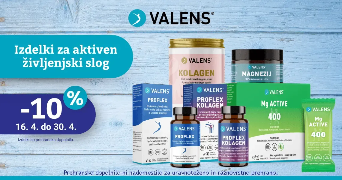 Valens - izdelki za aktiven življenjski slog (-10 %)