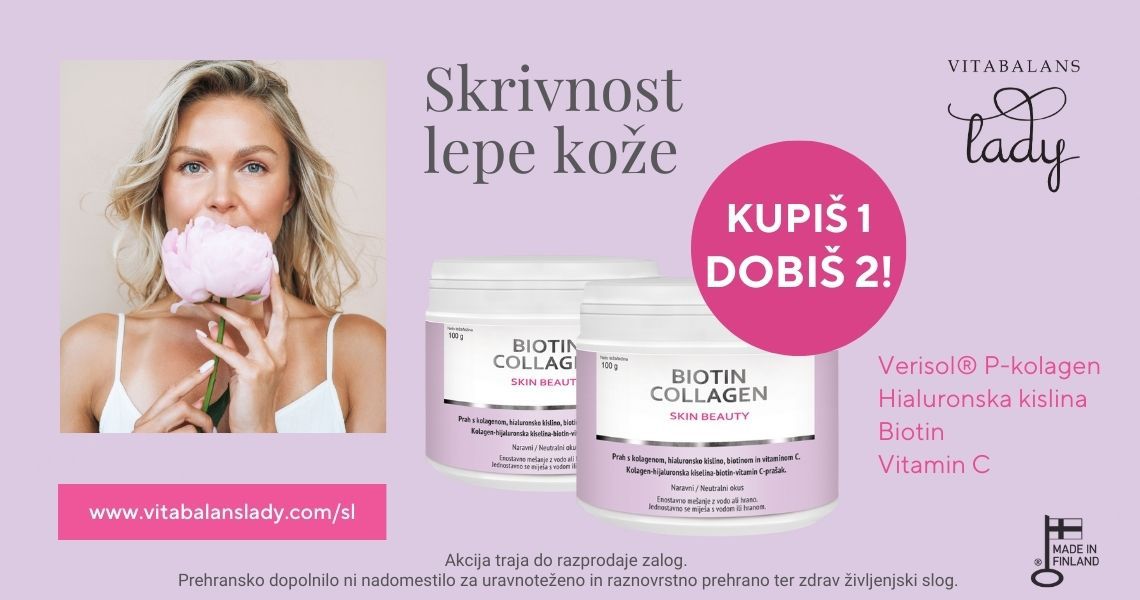 Vitabalans Skin Beauty Biotin Collagen Lady prašek [1 + 1] 