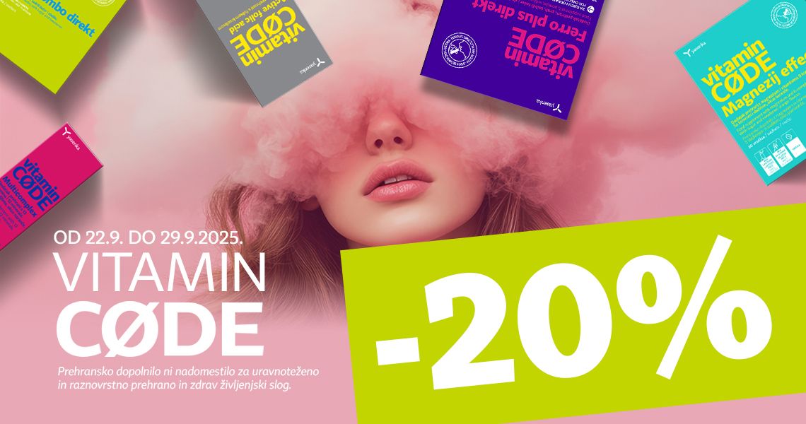 Yasenka Vitamin Code izdelki so vam na voljo 20% ugodneje.